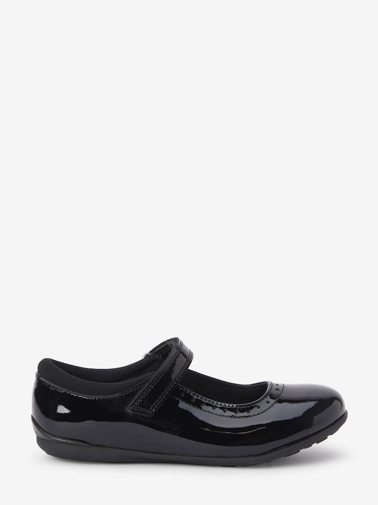Black Patent Narrow Fit (E) School Leather Mary Jane Brogues - Image 1 of 5