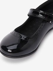 Black Patent Narrow Fit (E) School Leather Mary Jane Brogues - Image 4 of 5
