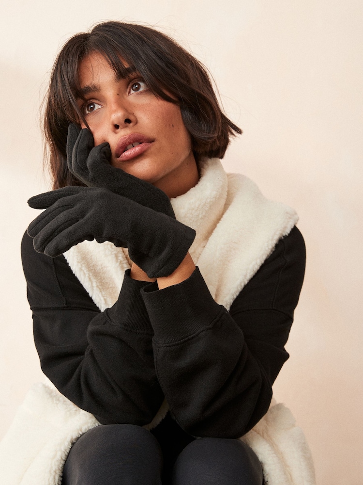 Black Fleece Gloves - Image 1 of 5