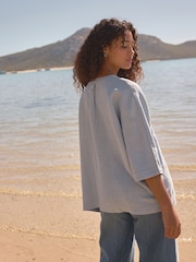 Light Blue 100% Linen Jacket - Image 4 of 7