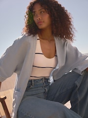Light Blue 100% Linen Jacket - Image 6 of 7