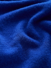 Kobalt Mavisi - N. Premium Merino Wool Neck Scarf - 7şəkildən 7 şəkil
