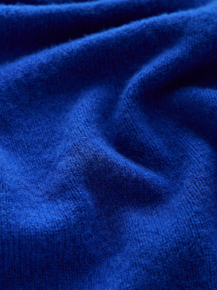 Kobalt Mavisi - N. Premium Merino Wool Neck Scarf - 7şəkildən 7 şəkil