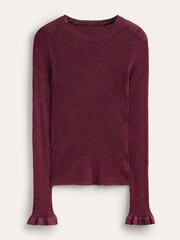 Boden Purple Sparkle Rib Party Jumper - Image 5 of 6