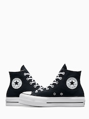 Converse Black Pale Platform Lift High Top Trainers - Image 10 of 14