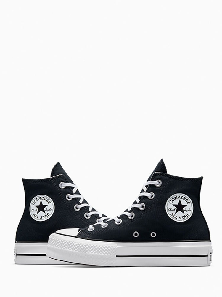 Converse Black Pale Platform Lift High Top Trainers - Image 10 of 14