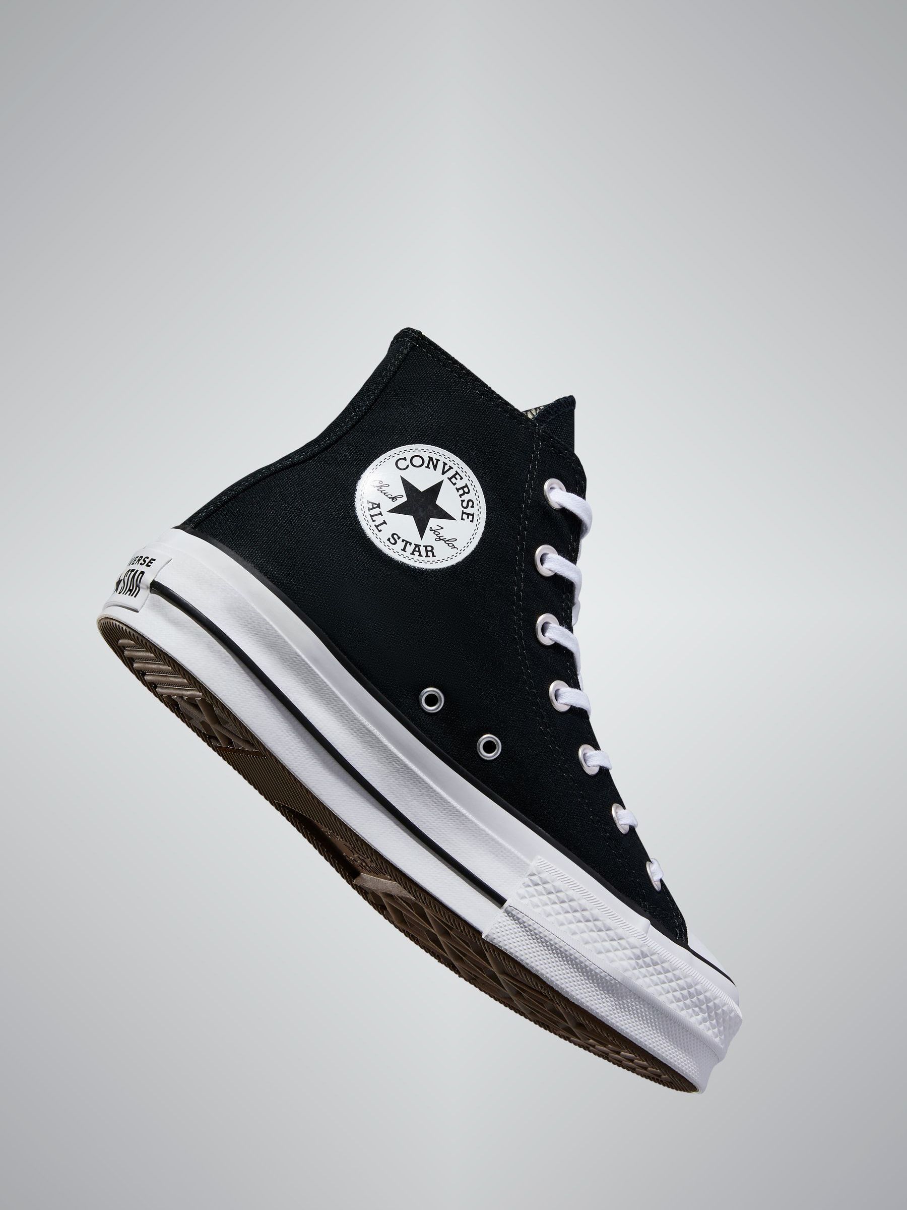Converse Black Pale Platform Lift High Top Trainers