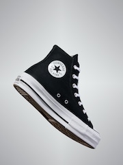 Converse Black Pale Platform Lift High Top Trainers - Image 4 of 14
