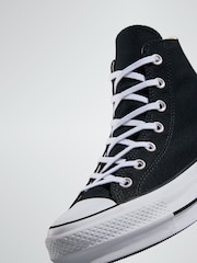 Converse Black Pale Platform Lift High Top Trainers - Image 5 of 14