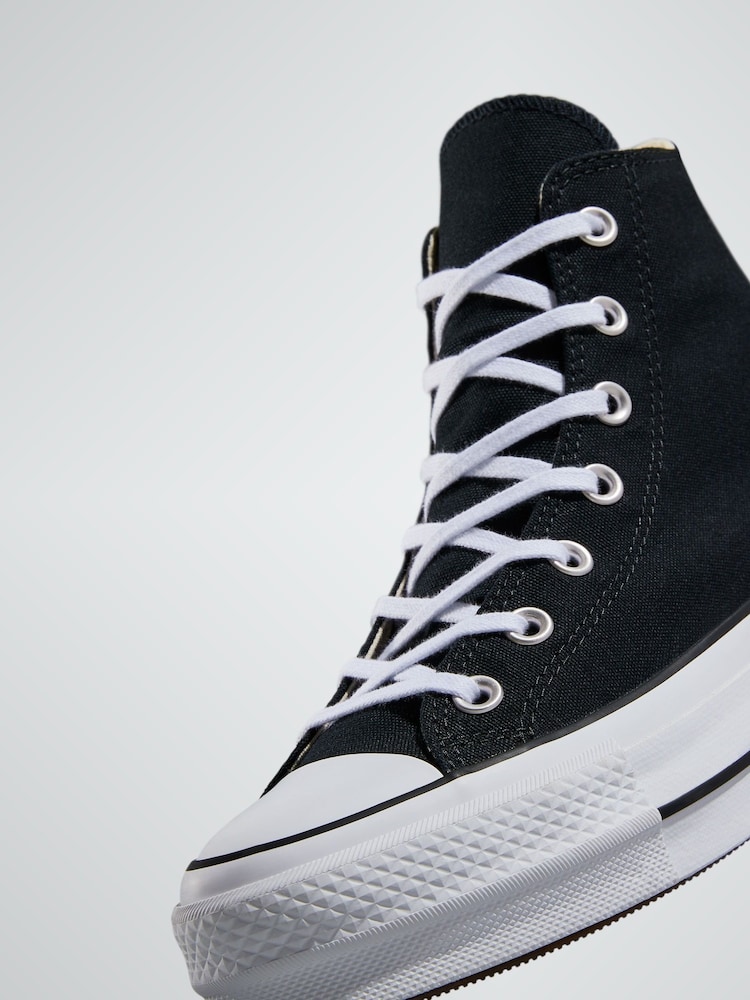 Converse Black Pale Platform Lift High Top Trainers - Image 5 of 14
