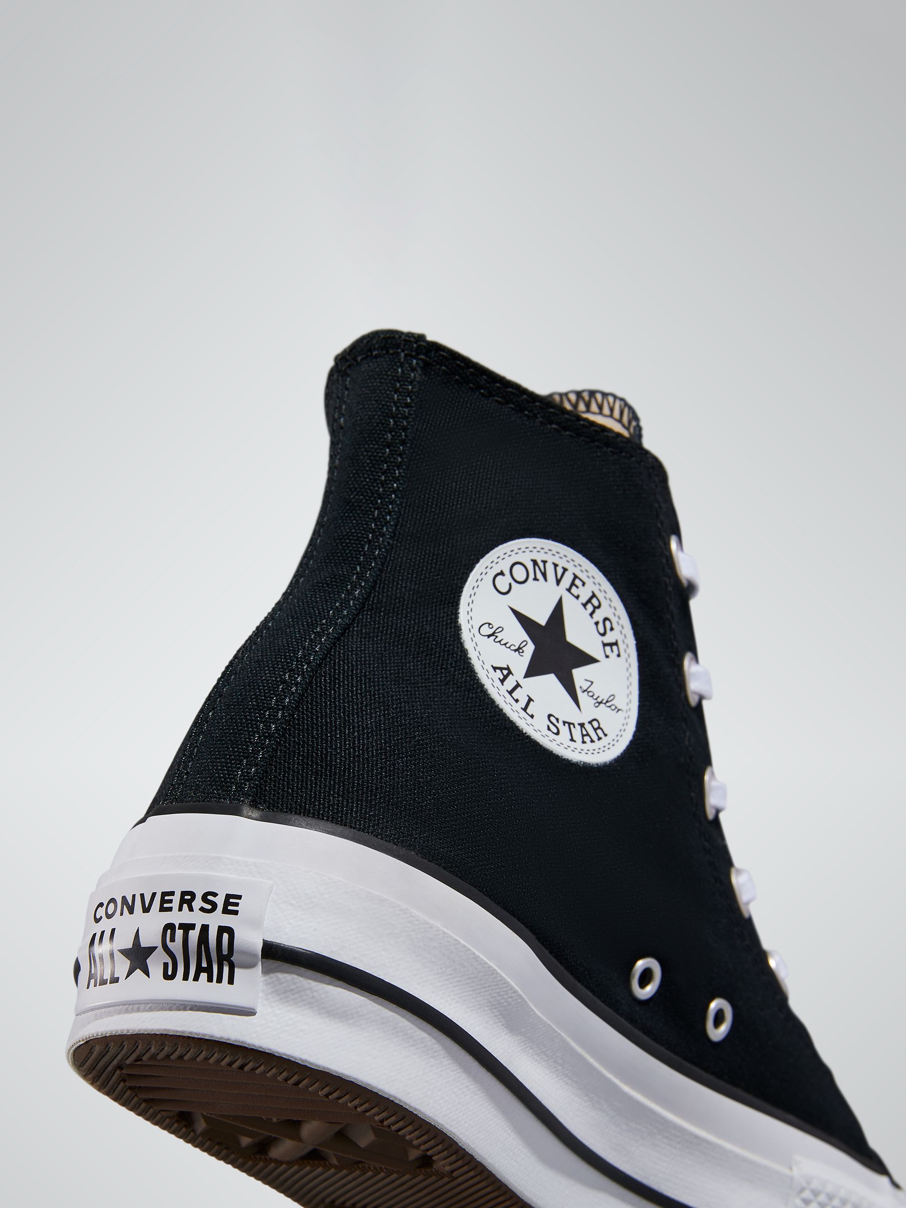 Converse Black Pale Platform Lift High Top Trainers