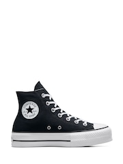 Converse Black Pale Platform Lift High Top Trainers - Image 7 of 14