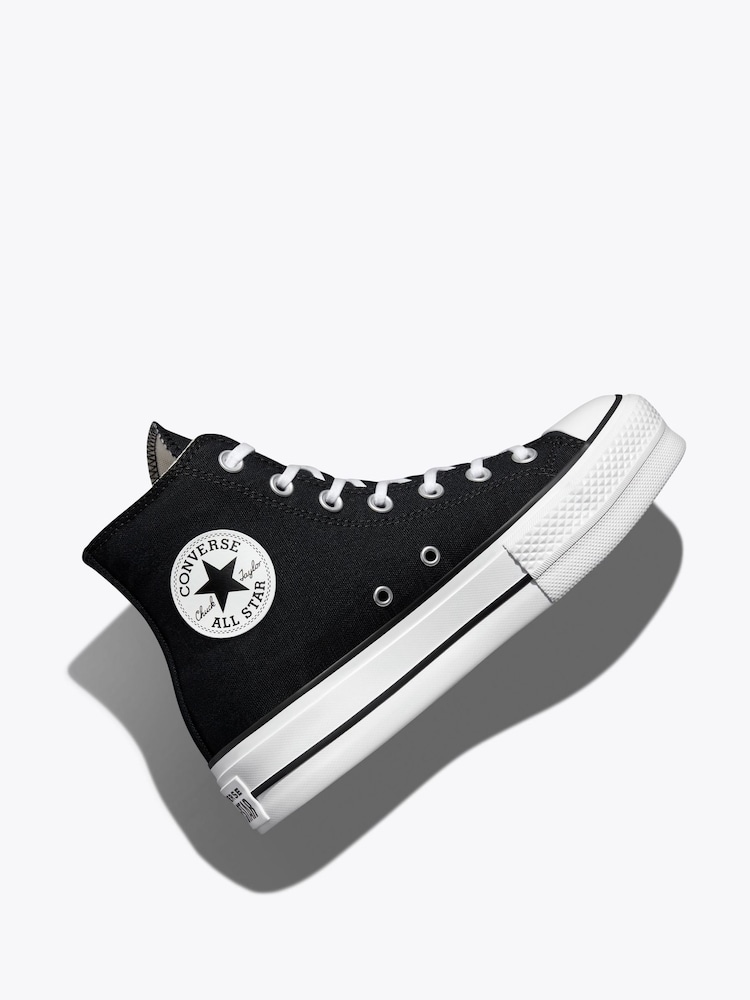 Converse Black Pale Platform Lift High Top Trainers - Image 8 of 14