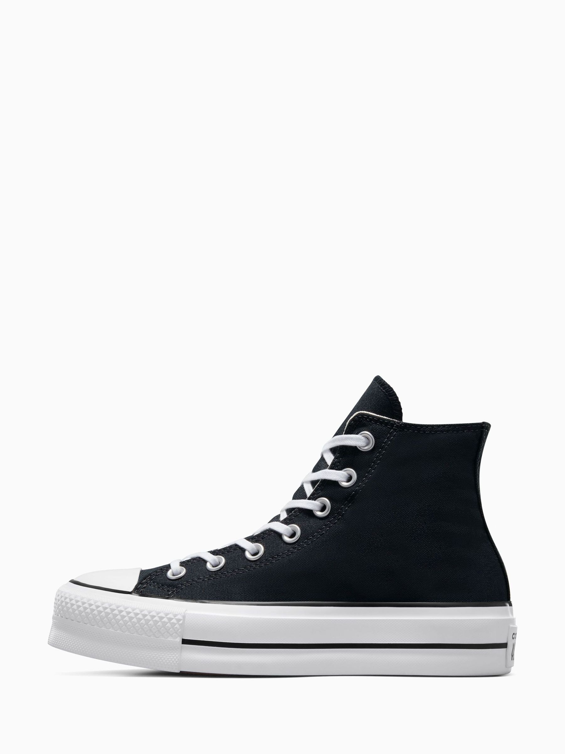 Converse Black Pale Platform Lift High Top Trainers