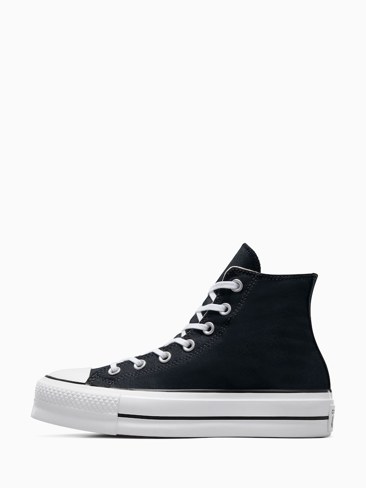 Converse Black Pale Platform Lift High Top Trainers - Image 9 of 14