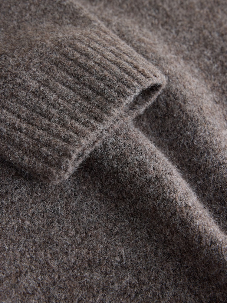 Neutral/Charcoal Grey Relaxed Fit Cosy Crew Neck Jumpers 2 Pack - Image 10 of 10