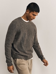 Neutral/Charcoal Grey Relaxed Fit Cosy Crew Neck Jumpers 2 Pack - Image 2 of 10