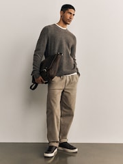 Neutral/Charcoal Grey Relaxed Fit Cosy Crew Neck Jumpers 2 Pack - Image 3 of 10