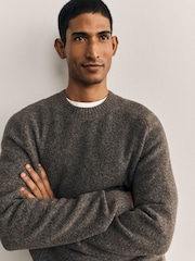 Neutral/Charcoal Grey Relaxed Fit Cosy Crew Neck Jumpers 2 Pack - Image 6 of 10
