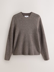 Neutral/Charcoal Grey Relaxed Fit Cosy Crew Neck Jumpers 2 Pack - Image 7 of 10