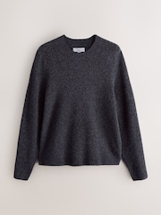 Neutral/Charcoal Grey Relaxed Fit Cosy Crew Neck Jumpers 2 Pack - Image 8 of 10