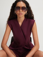 River Island Prsluk sa Dugmad na duplo kopčanje i strukiranim krojem - Slika 3 od 4
