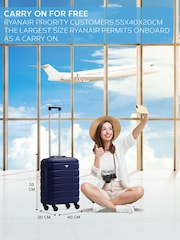 Flight Knight 55x40x20cm Ryanair Priority 4 Wheel ABS Hard Case Cabin Carry On Hand Luggage - Image 2 of 7