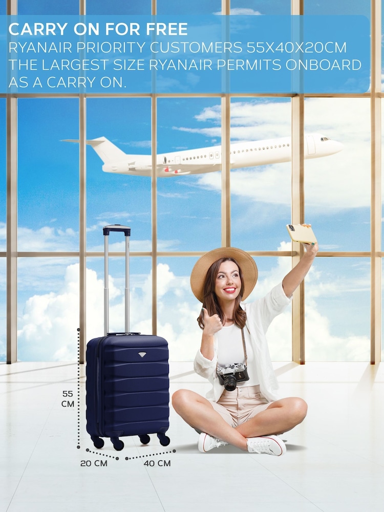 Flight Knight 55x40x20cm Ryanair Priority 4 Wheel ABS Hard Case Cabin Carry On Hand Luggage - Image 2 of 7