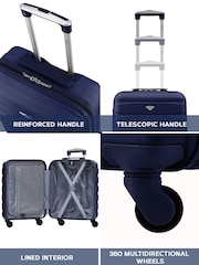 Flight Knight 55x40x20cm Ryanair Priority 4 Wheel ABS Hard Case Cabin Carry On Hand Luggage - Image 5 of 7