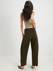 River Island Green Twist Seam Barrel Jeans - Image 2 of 4