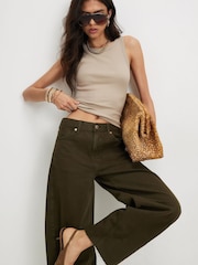 River Island Green Twist Seam Barrel Jeans - Image 3 of 4