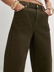 River Island Green Twist Seam Barrel Jeans - Image 4 of 4