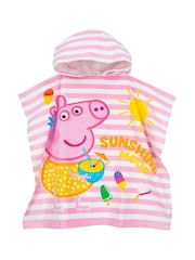 Character Pink Peppa Pig 100% Cotton Poncho - Image 4 of 9