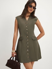 River Island Short Sleeve Button Front Dress - Imagem 1 de 4