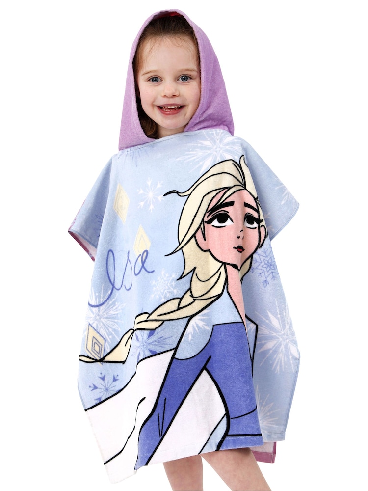 Character Purple Frozen 100% Cotton Poncho - Image 1 of 9