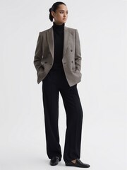 Reiss Black Irina Leather Animal Print Loafers - Image 2 of 5