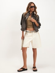 River Island Funnel Neck Cropped Trench Coat - Bilde 1 av 4