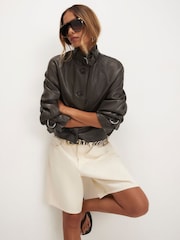 River Island Funnel Neck Cropped Trench Coat - Bilde 2 av 4