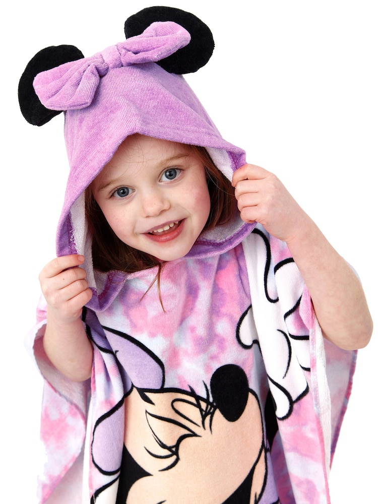 Character Purple Minnie Mouse 100% Cotton Poncho - Image 9 of 9