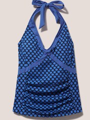 White Stuff Blue Valley Halter Tankini Top - Image 5 of 6