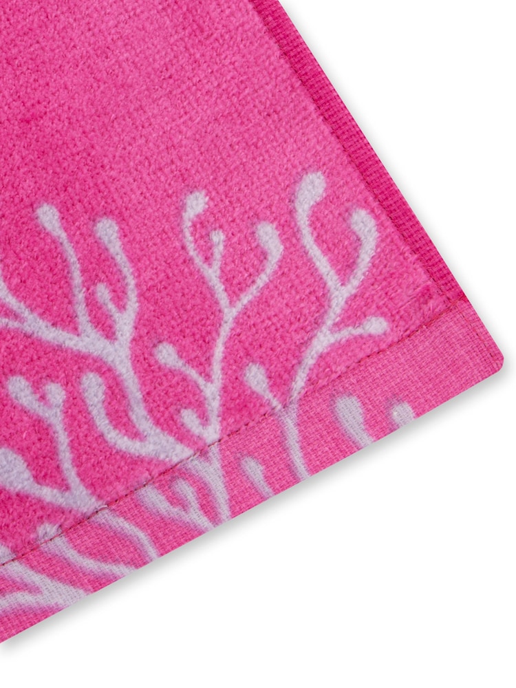 Character Pink Little Mermaid 100% Cotton Poncho - Image 7 of 7