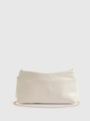 River Island Cream Faux Leather Bow Clutch Bag - Image 4 of 6