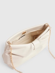 River Island Cream Faux Leather Bow Clutch Bag - Image 6 of 6