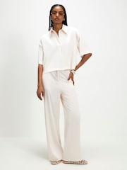 River Island Cream Satin Polo Top - Image 2 of 4