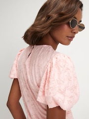 River Island Pink Burnout Puff Sleeve Top - Image 3 of 4