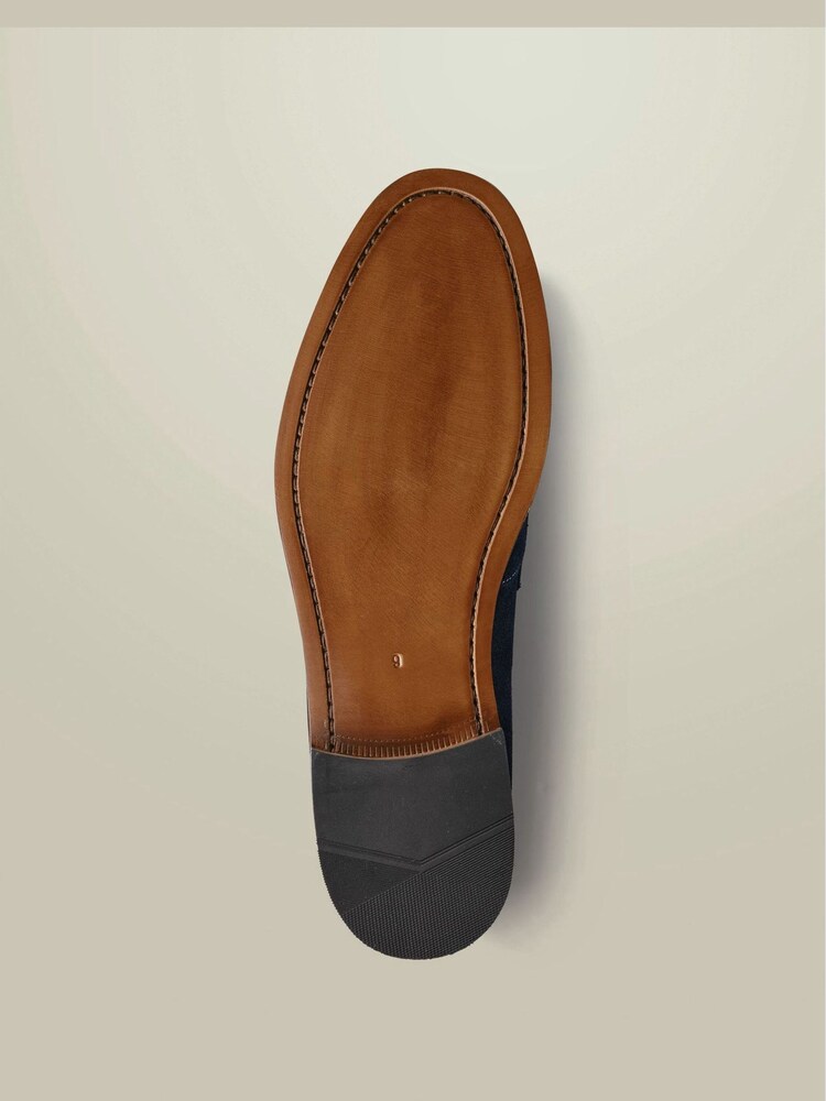 Charles Tyrwhitt Blue Suede Saddle Loafers - Image 1 of 4