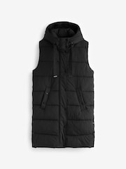 Black Padded Longline Gilet - Image 6 of 8