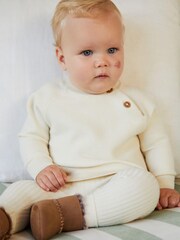 Cream Baby Knitted Jumper & Leggings 2 Piece Set (0mths-2yrs) - Image 1 of 5