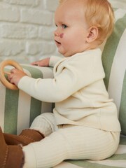 Cream Baby Knitted Jumper & Leggings 2 Piece Set (0mths-2yrs) - Image 2 of 5