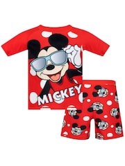 Character Red Mickey Mouse Top & Shorts Set - Image 1 of 9